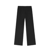 Men's Summer Casual Pants Loose Pleated Wide Leg Straight Drape Elastic Waist Pants