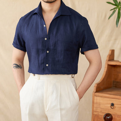 100% Linen Breathable Casual Thin Business Shirt