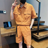 Men's Summer Short-sleeved Shirt Casual Loose Half-sleeved Tooling Suit