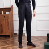 Herringbone Warm Retro Casual Wool Trousers