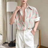 Faux Two-Piece Style Short-Sleeve Printed Shirt