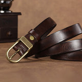 Distressed Decorative Cowhide Belt