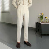 Drape High Waist Straight Vintage Trousers