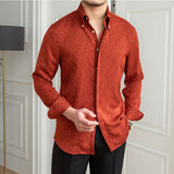 Casual Jacquard Long Sleeve Shirt