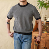 Summer Casual Knitted Round Neck T-shirt