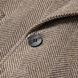 Men's Mid-length Tweed Trench Coat, Plaid Double-breasted Wool Overcoat, Vintage Winter Jacket