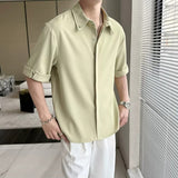 Drapey Casual Ice-Silk Short-Sleeve Shirt