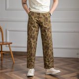 Men's Vintage Cotton Camouflage Straight Leg Pants