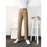 Retro Casual Elastic Waist Drape Trousers Straight Leg Loose Trousers