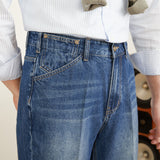 Men's Straight Casual Pants British Nine Point Jeans