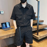 Men's Summer Short-sleeved Shirt Casual Loose Half-sleeved Tooling Suit