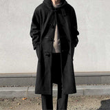 Casual Hooded Lapel Horn Button Loose Windbreaker