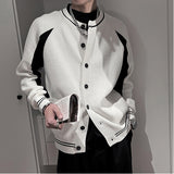 Men's Slim Fit Casual Contrast Knitted Jacket