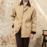 Men's Vintage Corduroy Lapel Gentleman's Trench Coat