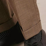 Striped High Waist Slim Fit Paris Button Trousers