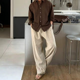 Loose-Fit Straight-Leg Linen Casual Trousers