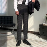 Men's Retro Casual Business Striped Trousers
