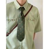 Green Retro Casual Loose Shirt
