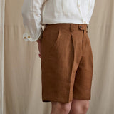 Breathable Linen Elastic High-Waisted Casual Shorts