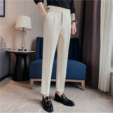 Men's Iron Free Premium  Classic Fit Flat Front Expandable Waist Casual Pant