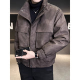 Stand-up Collar Casual Large Pocket American Retro Thick Winter Coat