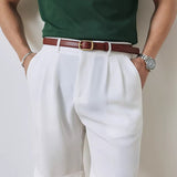 Leather Casual Men's Belt with Pin Buckle
