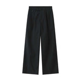 Men's Loose Retro Straight Leg Suit Trousers