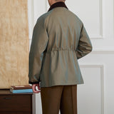 British Vintage Gradient Twill Gabardine Cotton Blend Waterproof Jacket