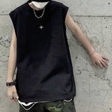 Casual Solid Color Sleeveless Tank T-Shirt