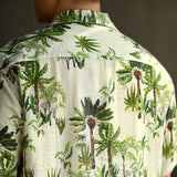 Retro Linen Banana Cuban Collar Short Sleeve Shirt
