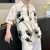 3D Jacquard Embroidery Bowtie Design Short-Sleeve Shirt