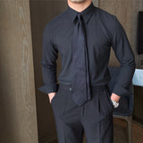 Men's Business Formal Long Sleeve Casual Button-Down Shirt