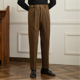 Mens Hidden Expandable Waistband Classic Fit Front Pleated Dress Pant