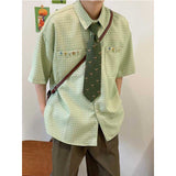 Green Retro Casual Loose Shirt