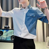 Men's Summer Casual Stitching Business Shirt