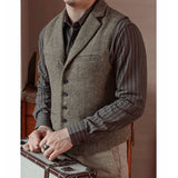 Men's Wool Slim-fit Suit Collar Vest