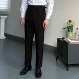 Drape High Waist Straight Vintage Trousers