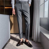 Men's British Business Striped Casual Pants Slim Pants