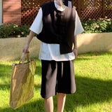 Irregular Loose Shorts Vest Suit