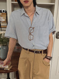 Japanese Retro Striped Loose Casual Shirt