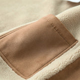 Men's Faux Sherpa Lined Jacket, Vintage Warm Winter Coat, Retro Casual Fleece Outerwear