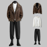 Men's Retro Pu Leather Casual Business Jacket