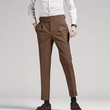 Men's Classic High Waist Pant Flat Front Trousers