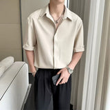 Drapey Casual Ice-Silk Short-Sleeve Shirt
