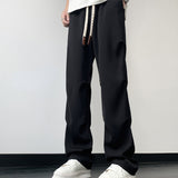 Straight Leg Drawstring Loose Casual Drape Pants
