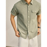 Men's Striped Short-sleeved Shirt