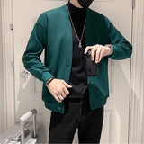 Men's Casual British Knit Cardigan Solid Color Jacket