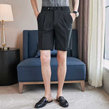 Men's Straight Business British Style Pocket Solid Color Suit Pants