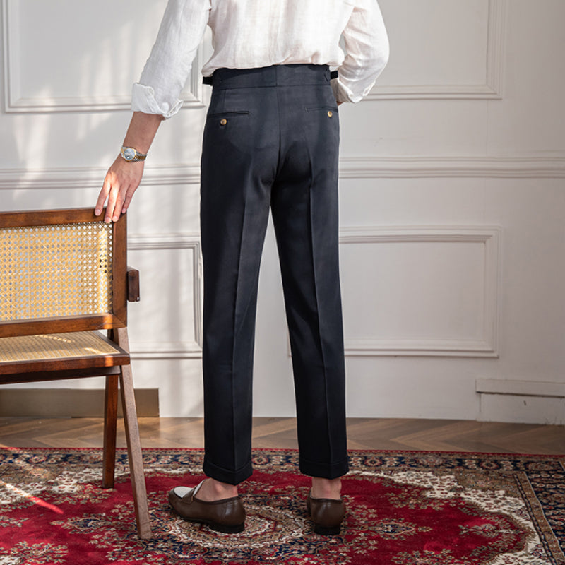 high waist slim fit dress pants Men's Brown Pants VIOSSI