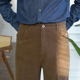 Men's Vintage Jeans Straight Leg Washed Cotton Casual Pants